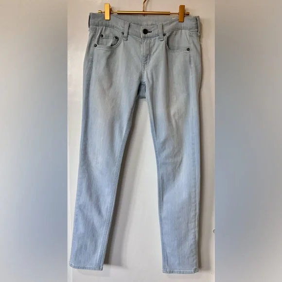 Rag & Bone| Light Blue DRE Slim Fit High Waisted Straight Leg Denim Jeans Sz 26 - Picture 2 of 4